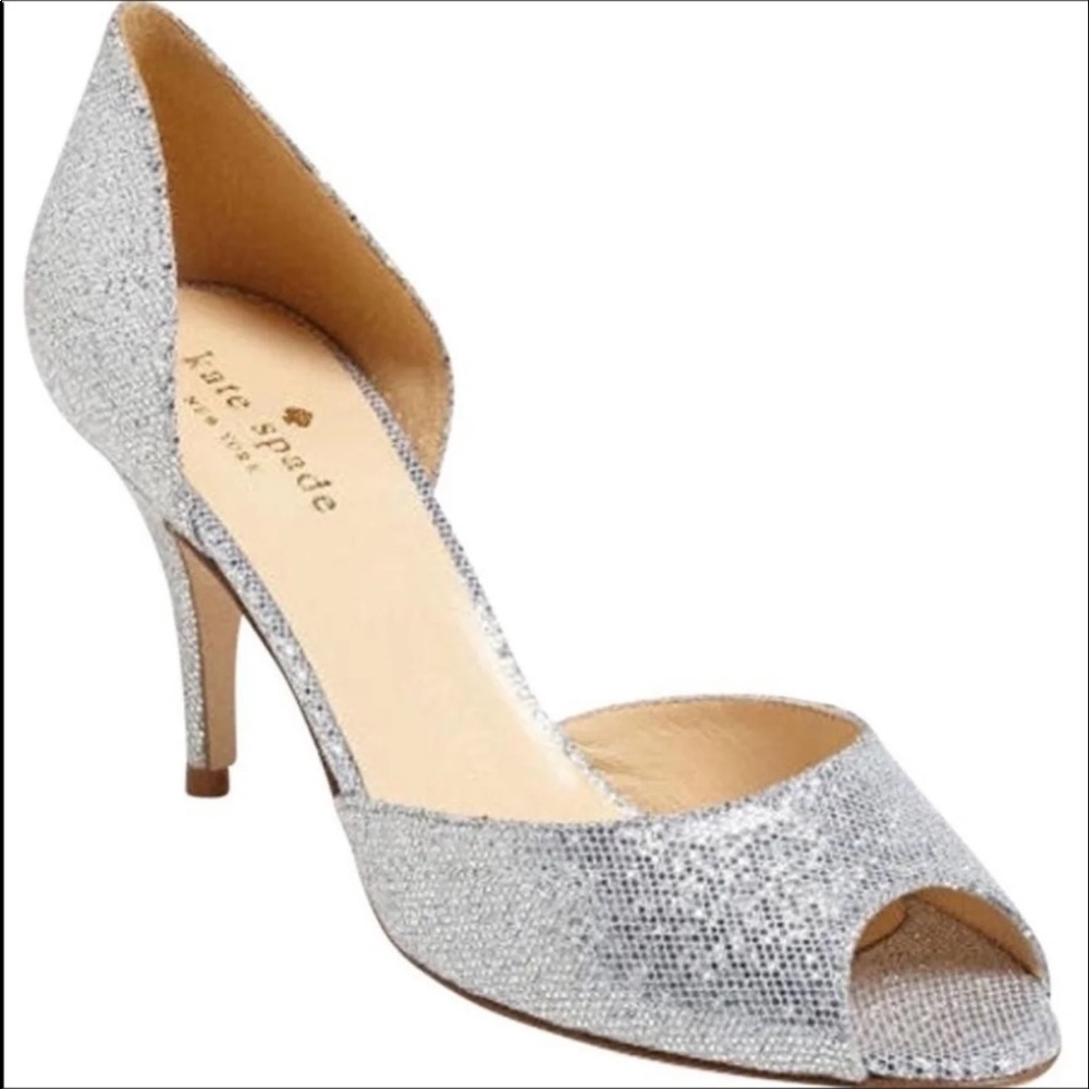 Kate Spade glitter silver Pumps 8.5